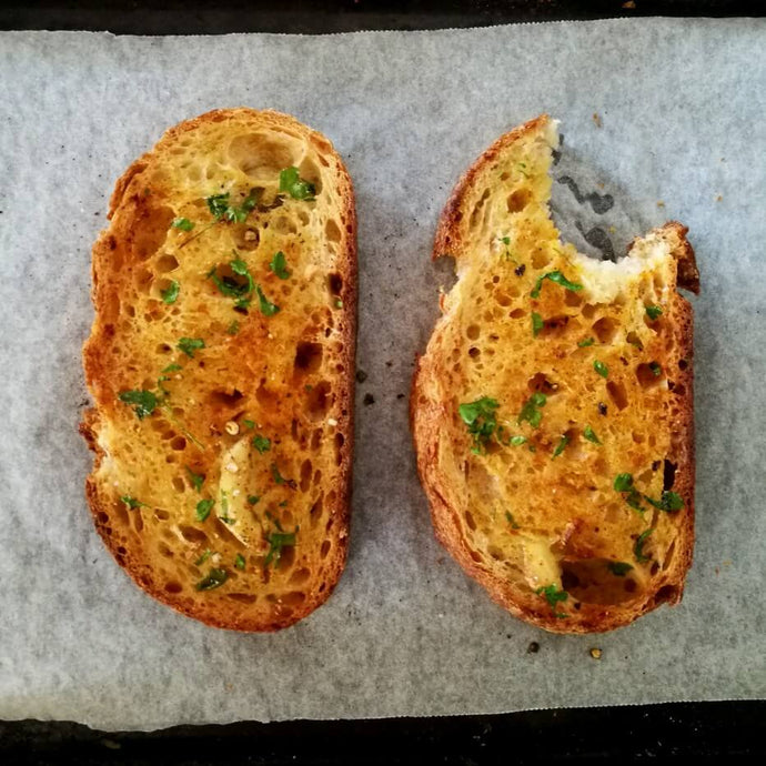 Using Leftovers: my garlic bread recipe
