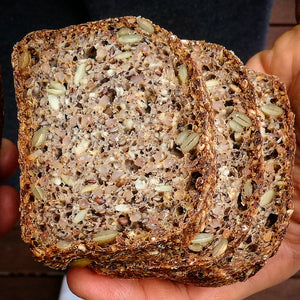 Seedy Spelt Sprouted Rye Sourdough Loaf